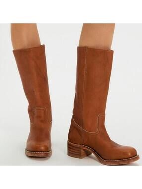 Frye Womens Size 9 Brown Leather Campus Shearling 14L Boots